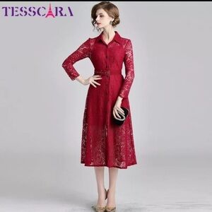 Women's Red Lace Dress